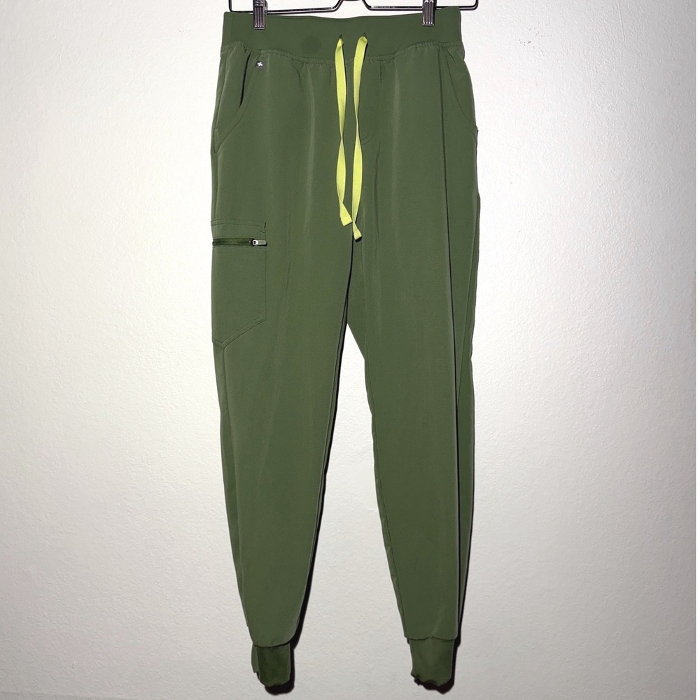 FIGS Zamora Jogger Scrub Pants Martini Olive Women's Small Rare Retired Shamrock